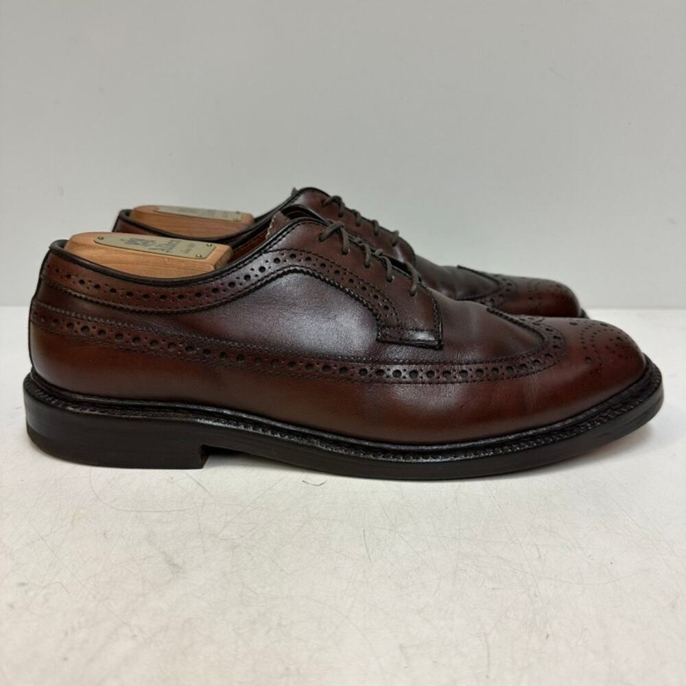 NEW HEELS Alden x J. Crew 97572 Dark Brown Calfskin Long Wing Blucher USA 7.5 D